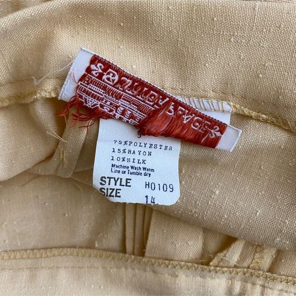 NWT Dead Stock VTG Sutter Place S/V14 Pale Yellow Skirt Fan Pleat Design Texture - Picture 10 of 10